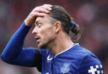 Jack Grealish received a yellow card after Liverpool vs Everton