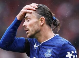 Jack Grealish received a yellow card after Liverpool vs Everton