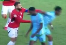 Salah loses his cool and shoves opponent to the ground on Egypt duty