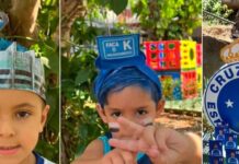 Veja ideias de cabelo maluco e mochila maluca do Cruzeiro para crianças