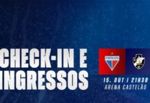 Informações sobre ingressos para Fortaleza x Vasco