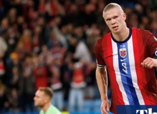 Erling Haaland hat-trick helps Norway sink Israel against backdrop of protests