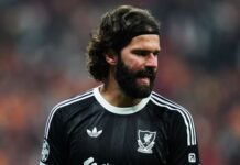Alisson latest as injured Liverpool duo spotted in training ground photo