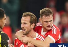 European football: Bayern extend perfect start with Kane goal in Dortmund win