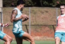 Jovem Rayan Lelis treina com o time profissional após lesões de atacantes do Cruzeiro; veja