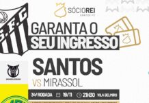 Venda de ingressos para Santos FC X Mirassol, na Vila Belmiro – Santos Futebol Clube