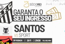 Venda de ingressos para Santos FC X Sport, na Vila Belmiro – Santos Futebol Clube