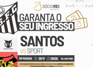 Venda de ingressos para Santos FC X Sport, na Vila Belmiro – Santos Futebol Clube