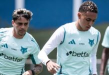Cruzeiro faz penúltimo treino conta Ceará e lateral vive expectativa de retorno; confira