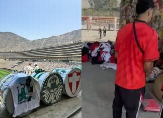Três mosaicos do lado do Palmeiras, dez mil bandeiras rubro-negras e tensão na estrada: os bastidores da festa das torcidas em Lima