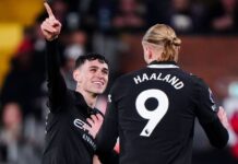 Haaland faz história, City bate o Fulham em jogaço de 9 gols e cola na liderança da Premier League