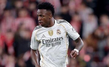 Real Madrid’s Thibaut Courtois asks fans to stop abuse of players after Vinicius Jr again targeted