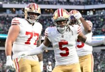 NFL: McCaffrey brilha, 49ers conseguem virada e eliminam os atuais campeões Eagles