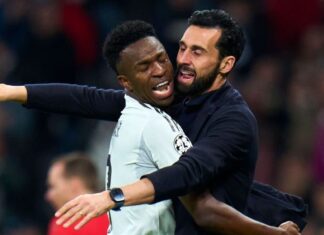 Vinicius Jr. ‘faz chover’ no Bernabéu, Real Madrid faz as pazes com a torcida e fica muito perto de classificação na Champions