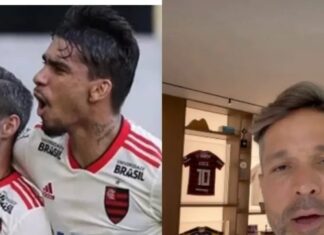 Diego Ribas dá boas-vindas a Lucas Paquetá em seu retorno ao Flamengo