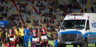 Da cama de hospital, jogador do Sampaio Corrêa fala pela primeira vez após convulsão e susto em jogo contra o Flamengo