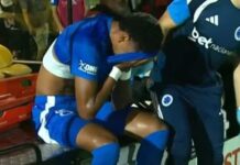 Kaique Kenji deixa Mirassol x Cruzeiro de muletas e vira preocupação para sequência da temporada