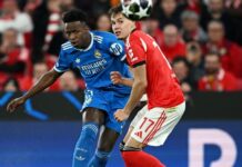 Real Madrid vence o Benfica na Champions em jogo marcado por golaço de Vinicius Jr. e acusação de racismo