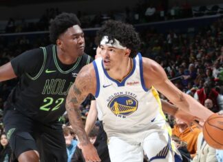 Gui Santos anota mais um duplo-duplo, mas Warriors caem para os Pelicans na NBA