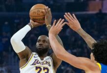 LeBron e Doncic não dão chances a Gui Santos em atropelo dos Lakers sobre os Warriors