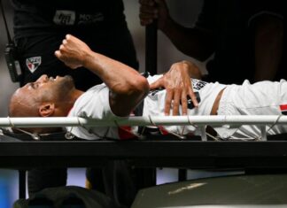 Lucas posta após fraturar duas costelas em jogo do São Paulo: ‘Logo estarei de volta’