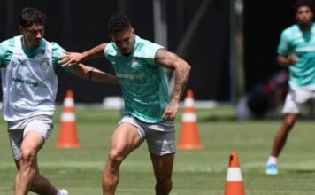 Paulinho participa de parte do treino com o grupo do Palmeiras em reapresentação na Bahia – Nosso Palestra