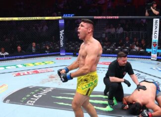 Vicente Luque tem estreia ‘dos sonhos’ nos médios, finaliza ‘medalhão’ e volta a vencer no UFC após quase dois anos