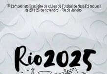 Futmesa: Rio sediará o 17º Brasileiro de Clubes de Bola 12 Toques e Vasco buscará o tricampeonato